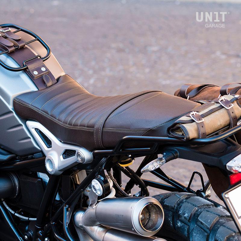 Unit Garage Seat cover in brown leather (long seat) | COD. 2012Brown