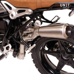 Unit Garage High pipe 1:2:1 nine T Scrambler in Titanium with visible welds | COD. 2016Tit