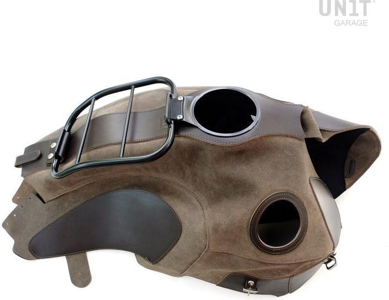 Unit Garage Tank cover in waxed suede with luggage rack | 2022
