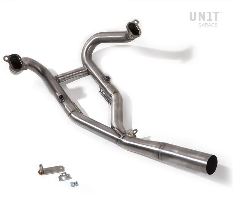 Unit Garage Headpipe without Catalytic Converter LC Titanium with visible welding | COD. 2103TitS