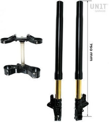 Unit Garage Ohlins USD fork kit LOW + Unit Garage triple clamp | 2904black-Low
