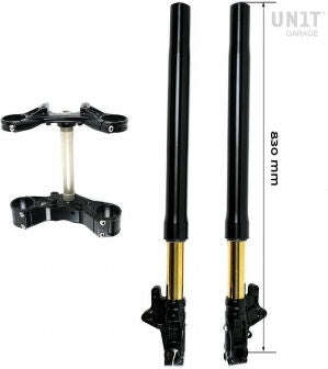 Unit Garage Ohlins USD fork kit High + Unit Garage triple clamp | 2904black