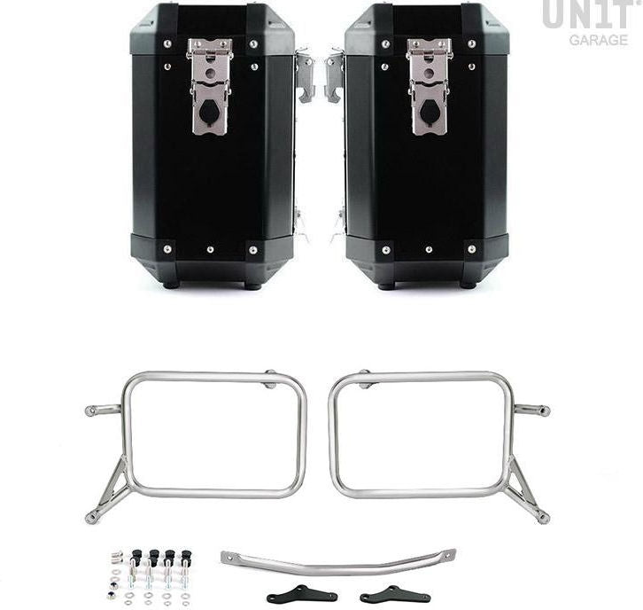 Unit Garage Pair of aluminium Panniers Atlas 40L+40L with Subframes R & GS | 2xAL1-BL-1528