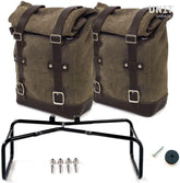 Unit Garage Two Waxed suede Side Panniers + Symmetrical Double Subframe NineT | 2xU002-1632-A2