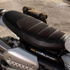 Unit Garage Seat cover in leather Black/Brown | 3137BL-BR