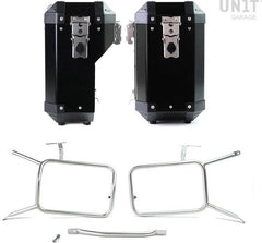 Unit Garage Pair of aluminium Panniers Atlas 40L+34L with Inox Subframe NineT-Series | AL1C-BL-1641