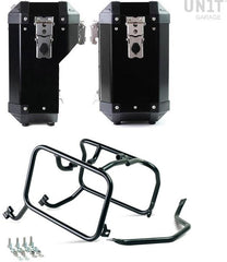 Unit Garage Pair of aluminium Panniers Atlas 40L+34L with HUSQVARNA frame | AL1C-BL-3005