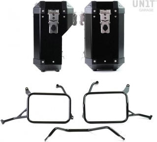 Unit Garage Pair of aluminium Panniers Atlas 40L+34L with Inox Subframe Yamaha | AL1C-BL-3206-BL