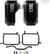 Unit Garage Pair of aluminium Panniers Atlas 40L+34L with Inox Subframe HD Pan America | AL1C-BL-3306-BL