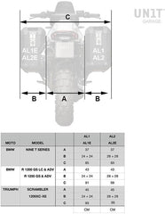 Unit Garage Aluminium Pannier Atlas 47L with Right Inox Subframe NineT-Series | ug-AL2-BL-1687