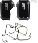 Unit Garage Pair of aluminium Panniers Atlas 47L+41L with HUSQVARNA frame | AL2C-BL-3005