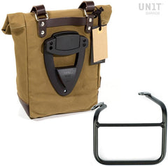 Unit Garage Side pannier Canvas +Left frame for Ducati Scrambler 1100 with double exhaust on the right | U001-1009SX