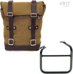 Unit Garage Side pannier Canvas +Left frame for Ducati Scrambler 1100 with double exhaust on the right | U001-1009SX