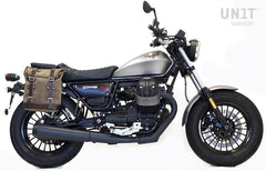 Unit Garage Waxed Suede Side Pannier + Right Subframe Guzzi V9 Bobber | U002-2250DX