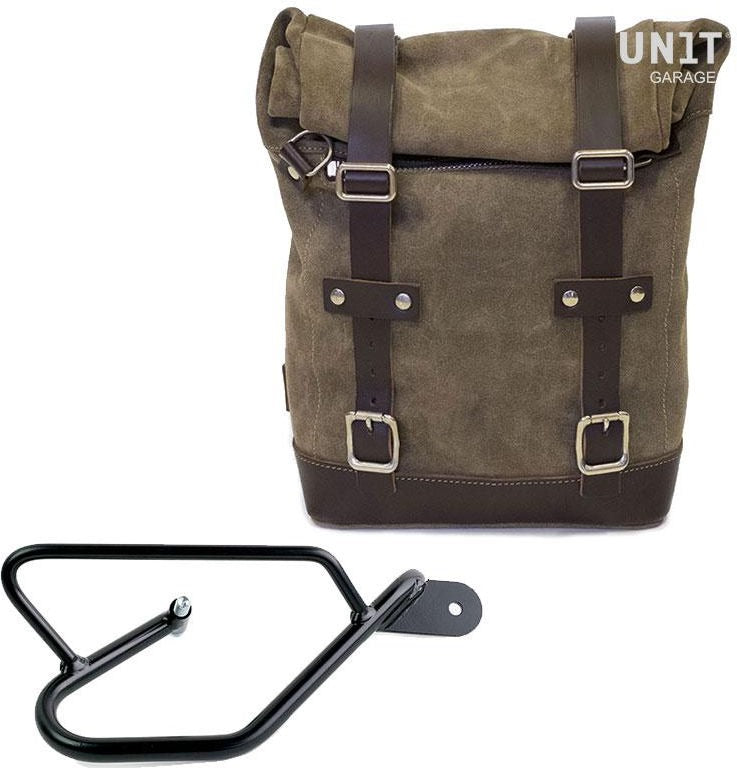 Unit Garage Waxed Suede Side Pannier + Right Subframe Guzzi V9 Bobber | U002-2250DX