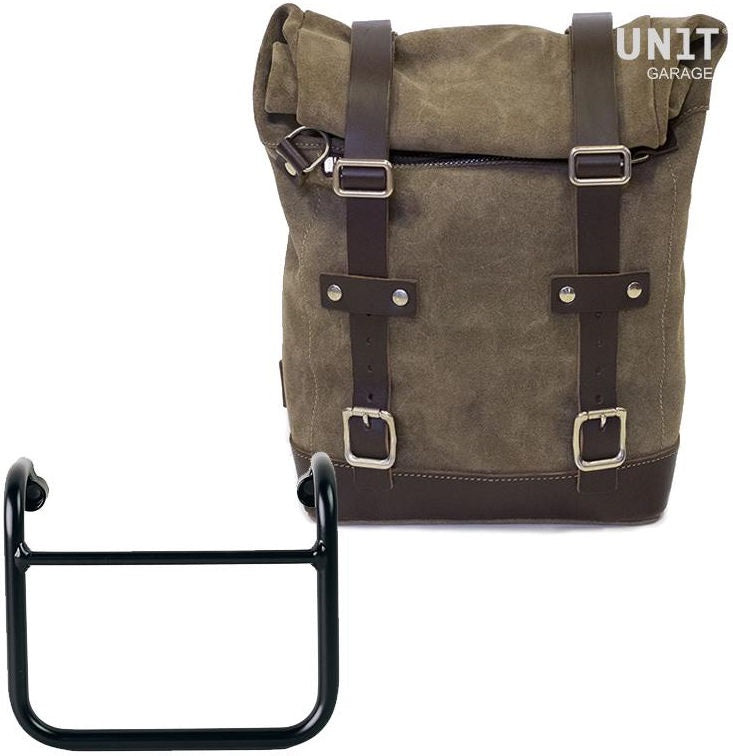 Unit Garage Waxed suede Side Pannier + Subframe R18 for Straight pipe exhaust | U002-3400