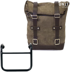 Unit Garage Waxed suede Side Pannier + Subframe R18 for Straight pipe exhaust | U002-3400
