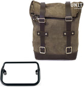 Unit Garage Waxed suede Side Pannier + R18 frame for Fishtail exhaust | U002-3401