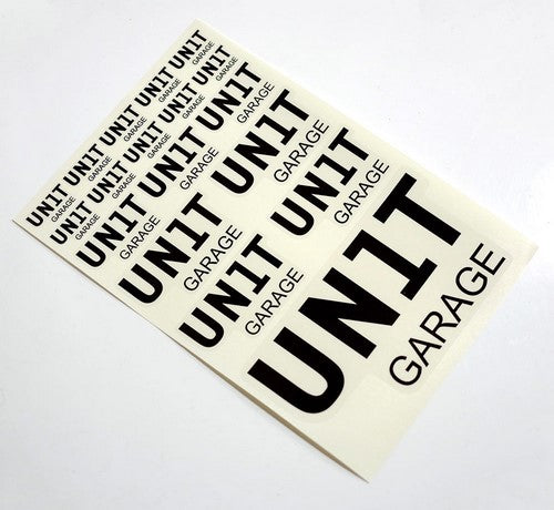 Unit Garage Unit garage sticker sheet | COD. U025