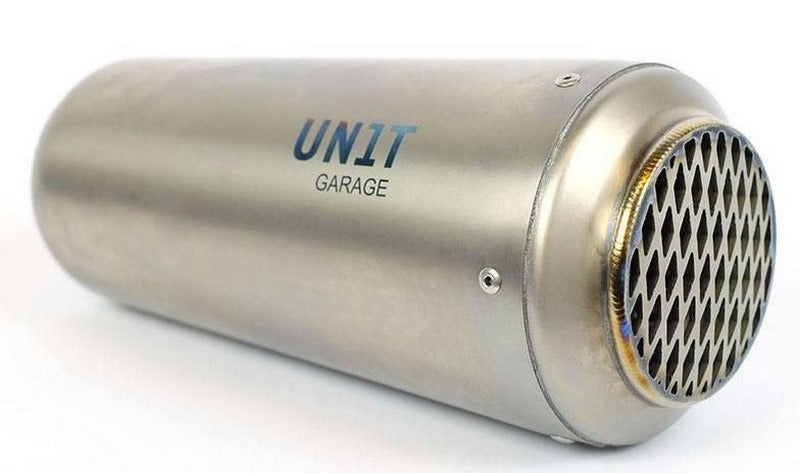 Unit Garage Left titanium DB killer with end cap grill | COD. U048SX