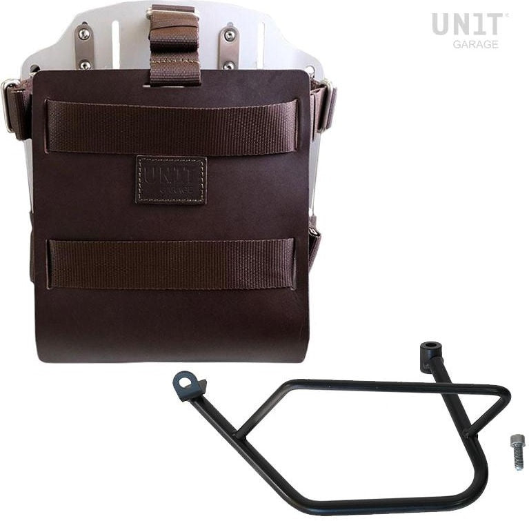 Unit Garage Carrying system in aluminum with adjustable leather front, Quick Release System and frame | U085-U000-1021SX