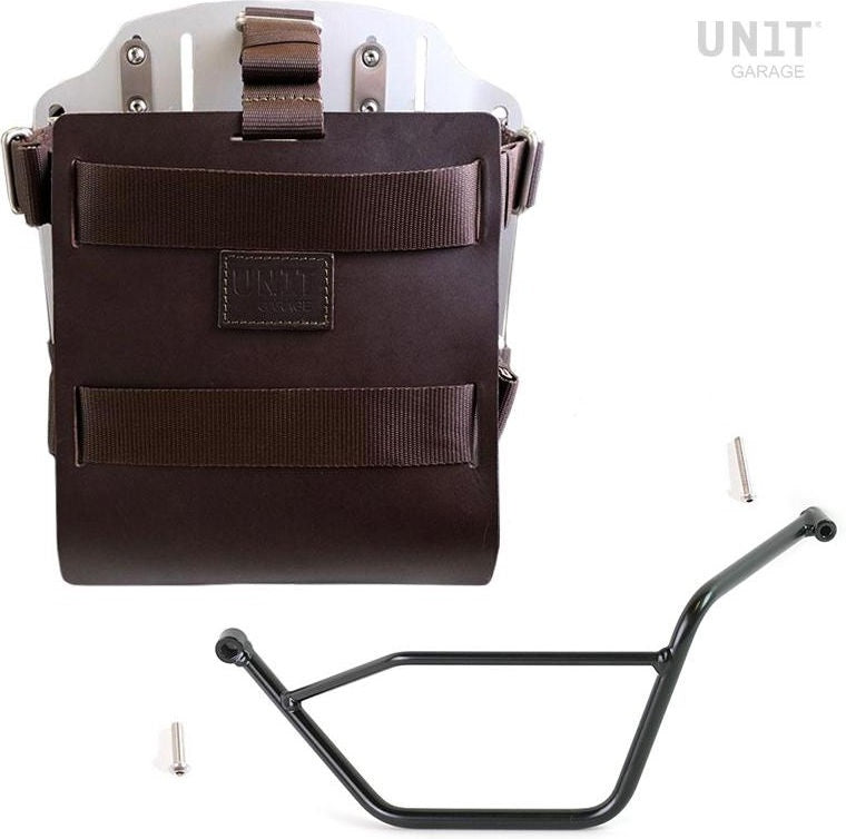 Unit Garage Carrying system in aluminum with adjustable leather front, Quick Release System and frame | U085-U000-1524SX