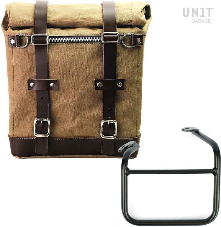Unit Garage Canvas Side Pannier Scram 22L-30L +Left frame for Ducati Scrambler 1100 with double exhaust on the right | U201-1009SX