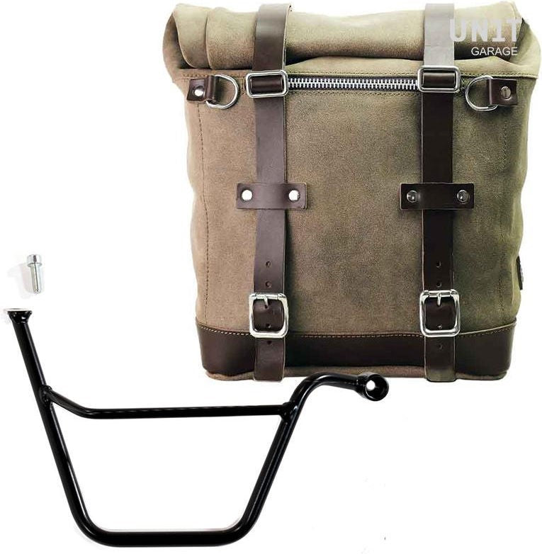 Unit Garage Waxed suede side pannier Scram 22L-30L + Right Subframe Triumph T100 Bonneville (2001-2016) | U202-1005DX