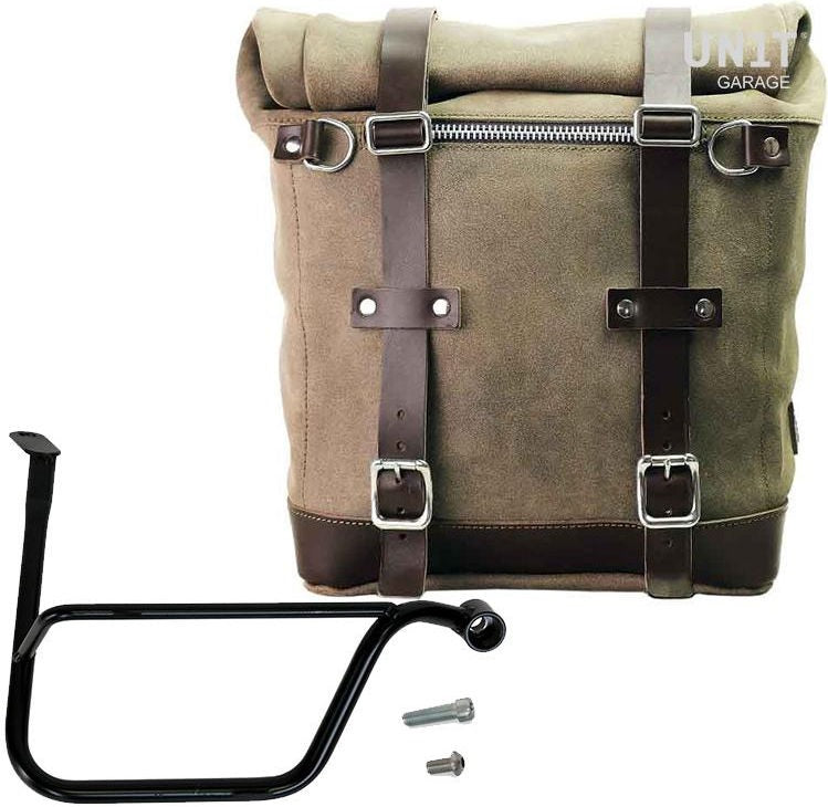 Unit Garage Waxed suede side pannier Scram 22L-30L + Right Subframe Triumph Thruxton & Thruxton R 1200 (2016 until now) | U202-1020DX