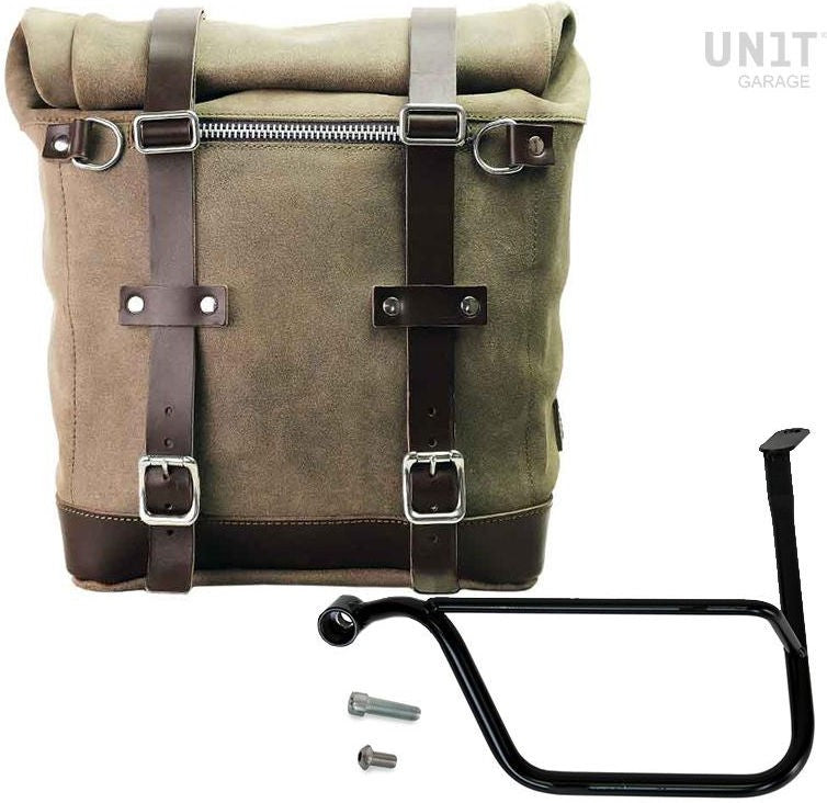 Unit Garage Waxed suede side pannier Scram 22L-30L + Left Subframe Triumph Thruxton & Thruxton R 1200 (2016 until now) | U202-1020SX