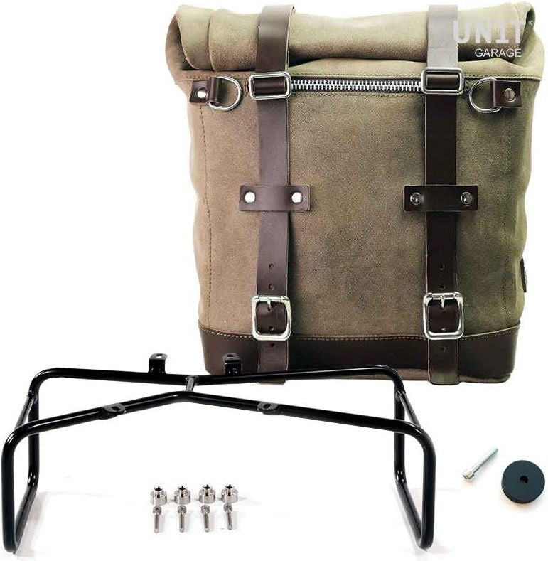 Unit Garage Waxed suede side pannier Scram 22L-30L + Double Subframe NineT | U202-1626-A2