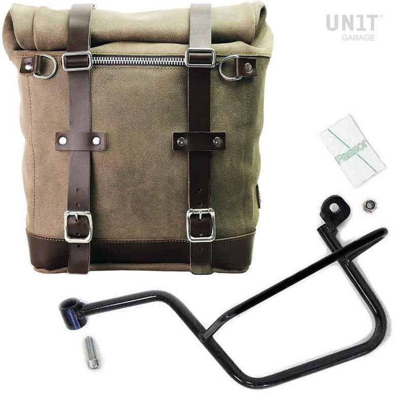 Unit Garage Waxed suede side pannier Scram 22L-30L + Left Subframe Guzzi V7 | U202-2213SX