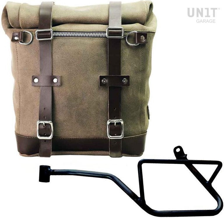 Unit Garage Waxed suede side pannier Scram 22L-30L + Left Subframe Guzzi V7_850 | U202-2216SX