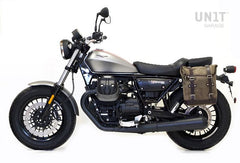 Unit Garage Waxed suede side pannier Scram 22L-30L + Left Subframe Guzzi V9 Bobber | U202-2250SX