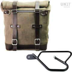 Unit Garage Waxed suede side pannier Scram 22L-30L + Left Subframe Guzzi V9 Bobber | U202-2250SX