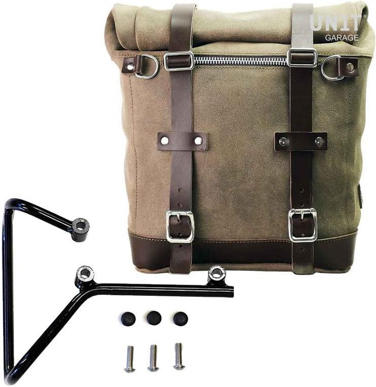 Unit Garage Waxed suede side pannier Scram 22L-30L + Subframe husqvarna svartpilen 701 | U202-3002