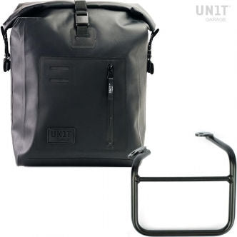 Unit Garage Khali side pannier in TPU + Left frame for Ducati Scrambler 1100 with double exhaust on the right | UG001-1009SX