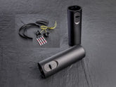 Wunderkind Cover front fork pipes BO1Q Ø41 mm incl. LED-mini-indicators, Blasted, black semi matt | 106482-F24