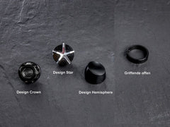 Wunderkind Grip set 1" handlebar Triumph / drive by wire / design 'Hemisphere', Black | 106536-F15