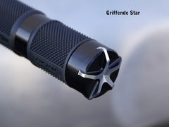 Wunderkind Grip ends for gas- & clutch grip set | design 'Star', Black shiny, re-milled | 106543-F22