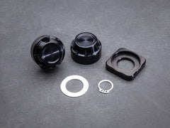 Wunderkind Cover rear wheel axis left & right side for license plate holder, side mount, WK, Black | 106649-F15