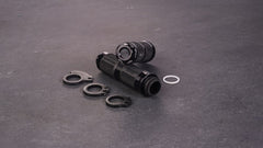 Wunderkind Grip set for 22,2 mm handlebar / end of grips design Star, Black shiny, re-milled | 106727-F22