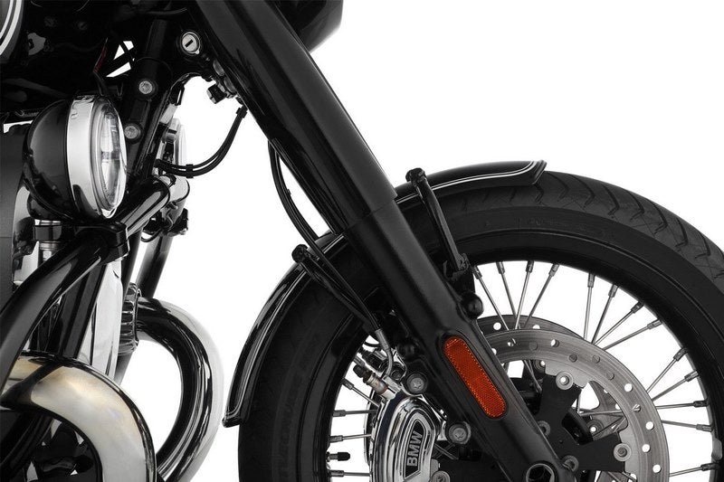 Wunderlich Front fender »RockBob« - Blackstorm Metallic - white striped | 18090-003