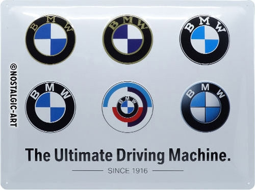 WUNDERLICH Metal sign BMW Logo Evolution 40 x 30 cm - Nostalgic Art | 25320-205