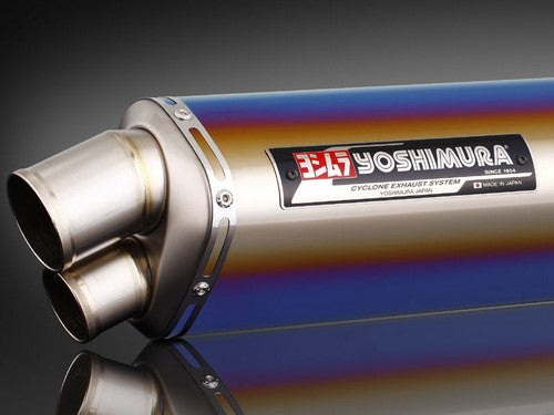 YOSHIMURA JMCA FULL EXHAUST SYSTEM TRI-OVAL DUAL EXIT GSX1300R 08- (TTB) - TITANIUM BLUE COVER | 110-509-8980B