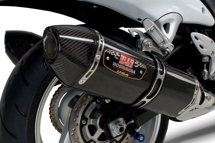 Yoshimura USA Hayabusa 08-20 R-77 Stainless Slip-On Exhaust, W/ Carbon Fiber Mufflers | 1121202
