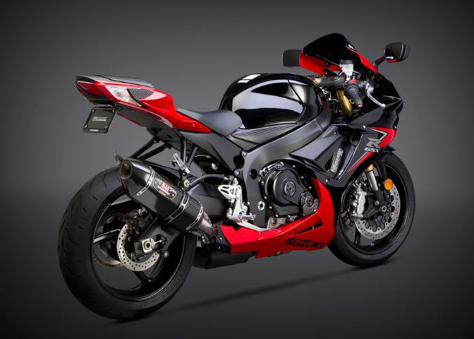 Yoshimura USA GSX-R600/750 11-22 R-77 Stainless Slip-On Exhaust, W/ Carbon Fiber Muffler | 11600E0220