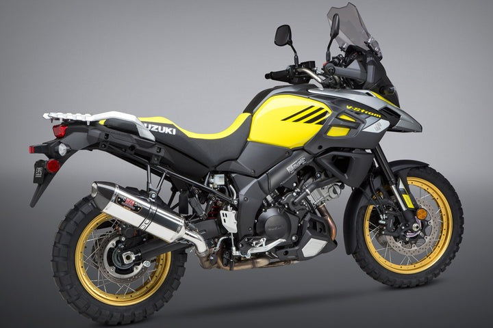 Yoshimura USA V-Strom 1000 14-19 R-77 Stainless Slip-On Exhaust, W/ Stainless Muffler | 11631E0520