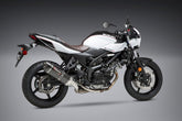 Yoshimura USA SV650 17-22/SV650X 19-22 Alpha Stainless Slip-On Exhaust, W/ Carbon Fiber Muffler | 11670BM221
