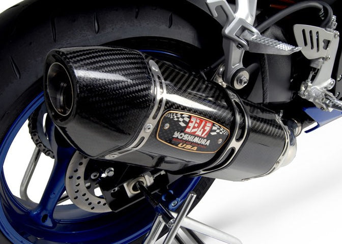 Yoshimura USA GSX-R600/750 08-10 R-77 Stainless Slip-On Exhaust, W/ Carbon Fiber Muffler | 1170202